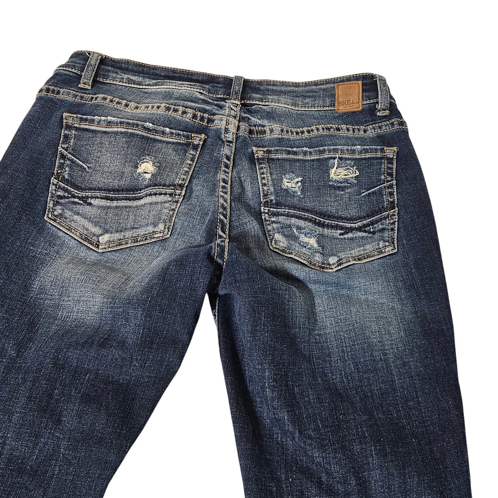 BKE Payton Skinny Jeans Womens 29x30‎ Dark Wash Distressed Low Rise Denim